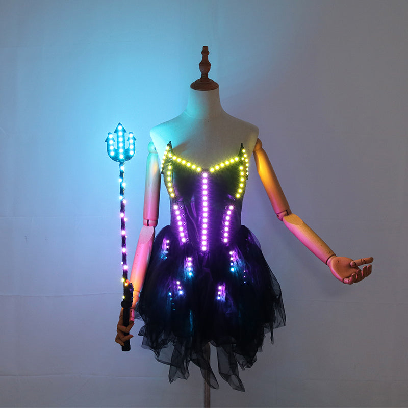 LED Luminous Skirt Ballet Dance Lighted Skirt COSPLAY Halloween Party Performance Luminous Costume