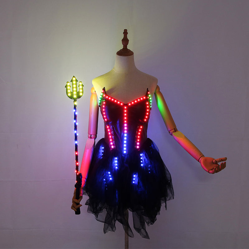 LED Luminous Skirt Ballet Dance Lighted Skirt COSPLAY Halloween Party Performance Luminous Costume