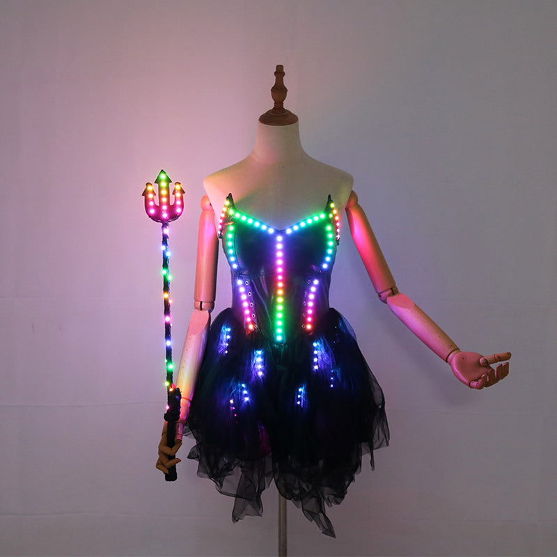 LED Luminous Skirt Ballet Dance Lighted Skirt COSPLAY Halloween Party Performance Luminous Costume
