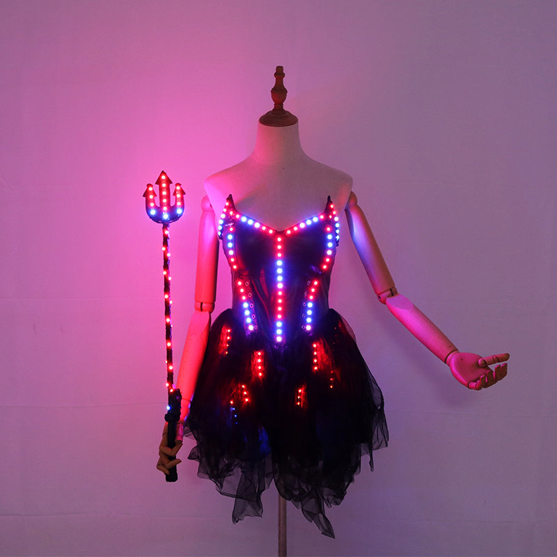 LED Luminous Skirt Ballet Dance Lighted Skirt COSPLAY Halloween Party Performance Luminous Costume