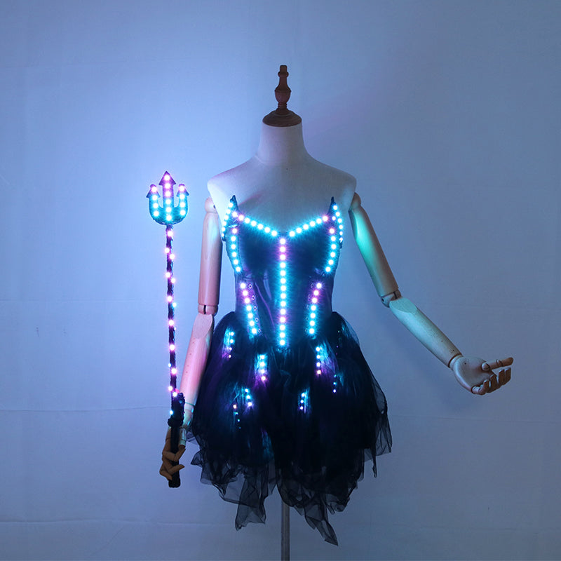 LED Luminous Skirt Ballet Dance Lighted Skirt COSPLAY Halloween Party Performance Luminous Costume