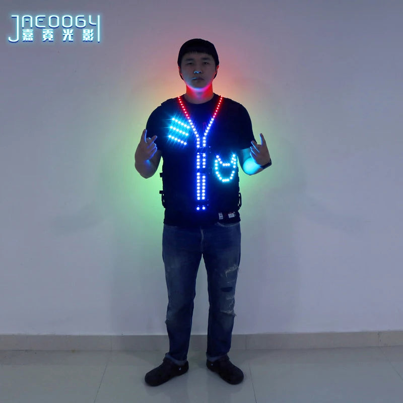 LED Luminous Clothes for Bar Nightclub Performance, Fluorescent Vest Props, Halloween Party Color Vest, High Quality