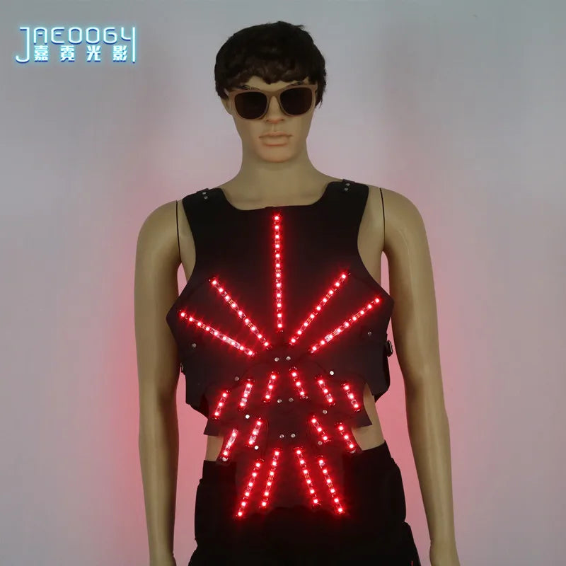 Men's Personality LED Lighting Vests, High Quality, Luminous, Bar, Nightclub, Stage Performance Props