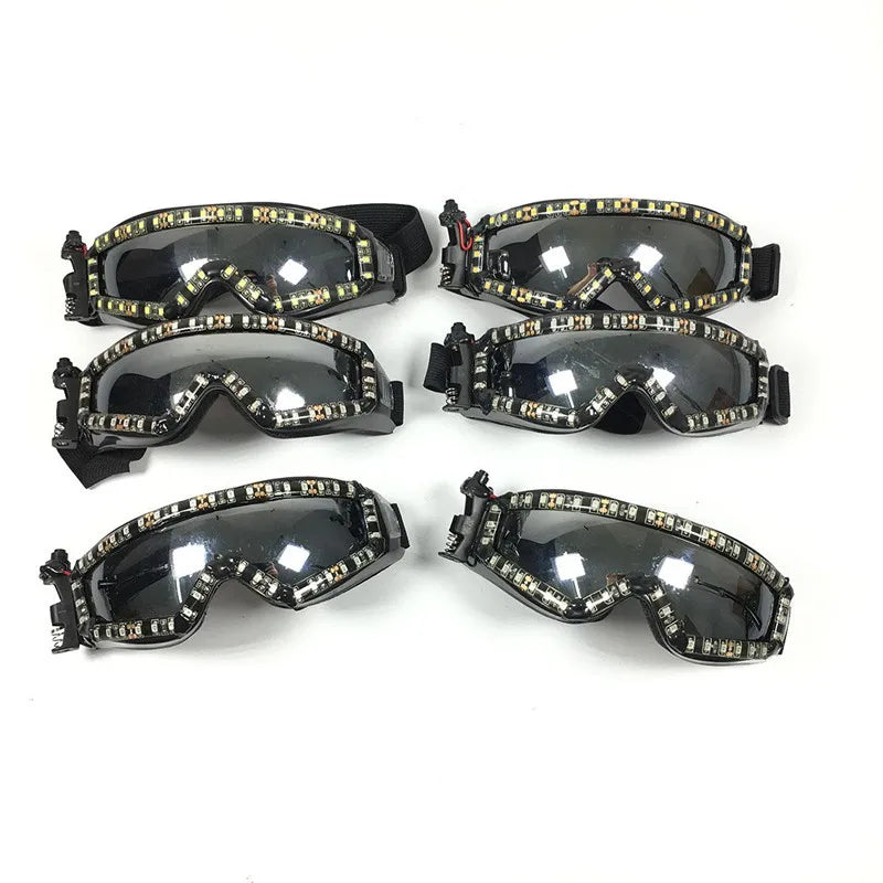 Futuristic Glasses with Luminous Light, LED Glowing Cyberpunk Goggles, Neon Bar Party Props, Festival Supplies, Fashion