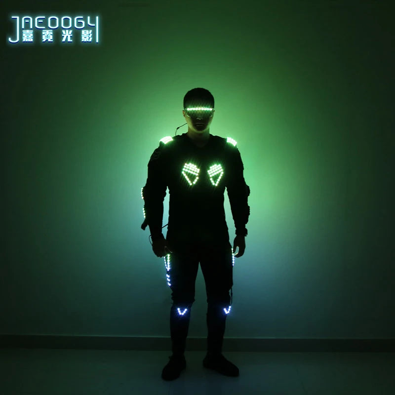 LED Luminous Armor Jacket, Glowing Costumes, Dancing Performance Clothes, DJ Stage Wear, New