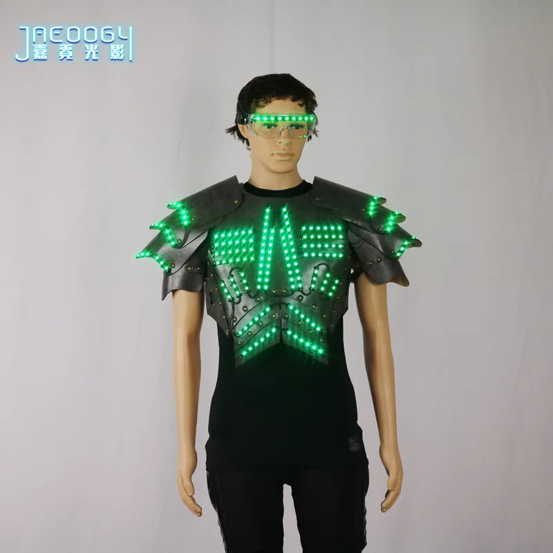 COSPLAY-Luminous LED Clothing, Fluorescent Glasses, Stage Show Armor, Night Show, Party Atmosphere Props