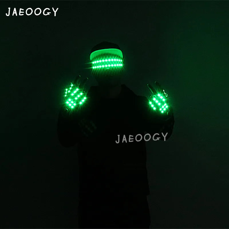 Bright LED Stage Costumes LED Gloves Strobe Luminous Glasses Laser Stage Props Party Supplies