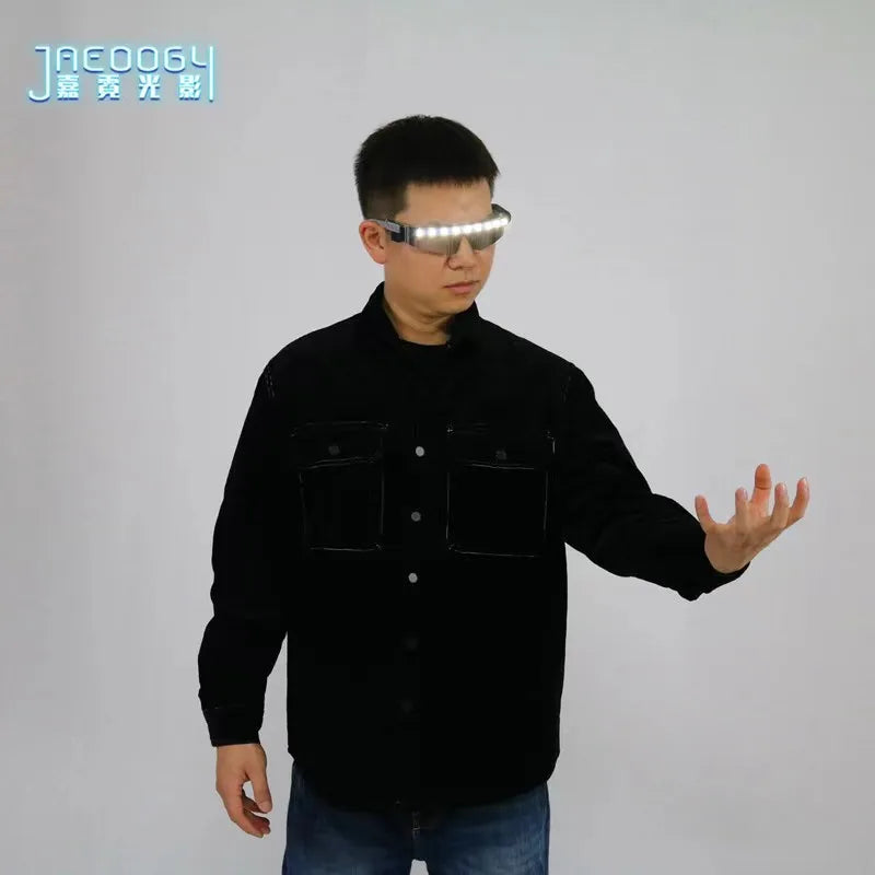 Stroboscopic LED Glasses for Nightclub Performers, Party Dancing, Glowing LED Mask, Rave Glasses