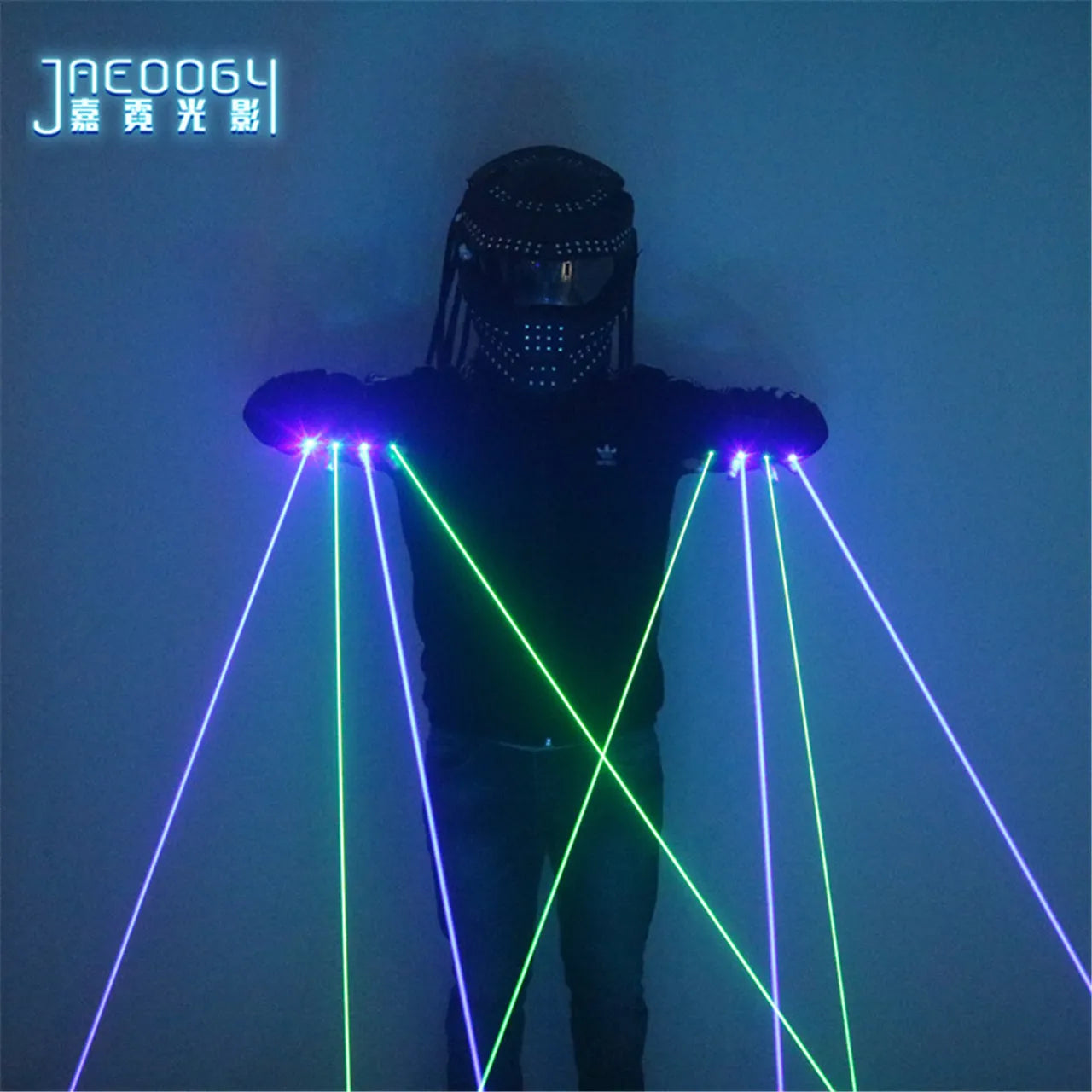 Fluorescent Color Laser Gloves for Bar Performance, Glowing Costume Props, Night Party, DJ Dancing, Blue and Green, New