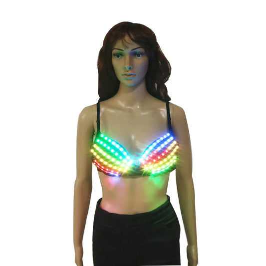 Sexy Lingerie for Ladies, RGB Color Bra, Stage Costume, Singer Dancer, Nightclub Performer, Performance