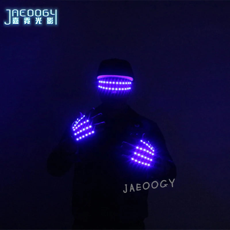 LED Glowing Gloves with Fluorescent Show, Creative Personality, Halloween, Christmas, Stage, DJ Singer, Performing, Personality