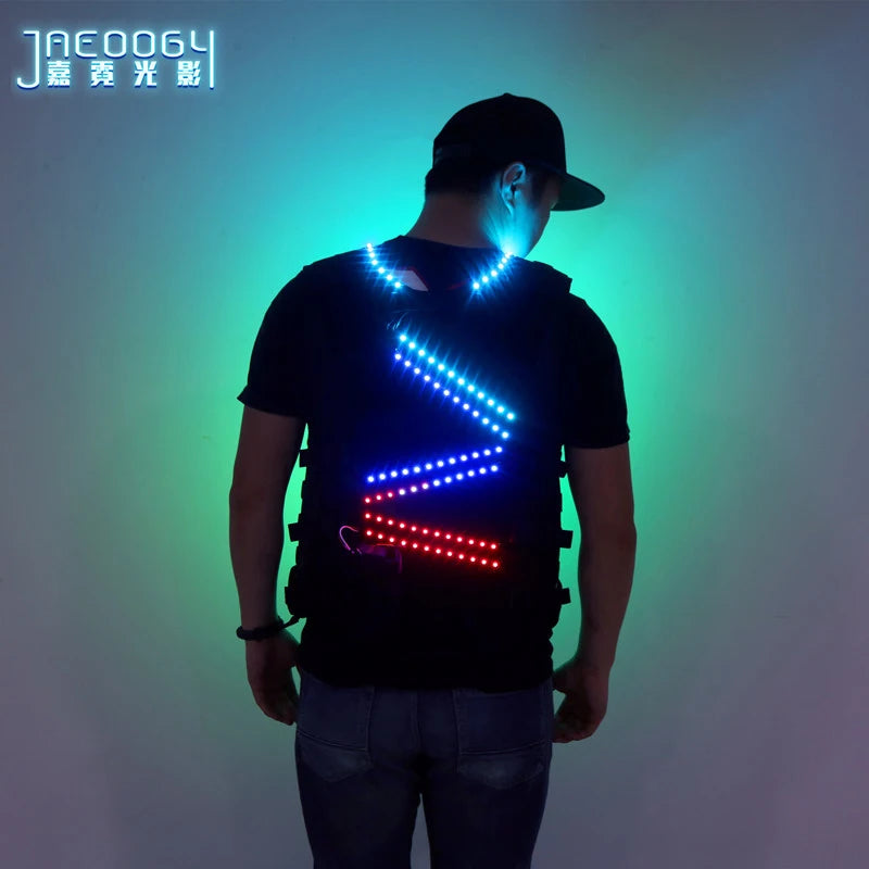 LED Luminous Clothes for Bar Nightclub Performance, Fluorescent Vest Props, Halloween Party Color Vest, High Quality