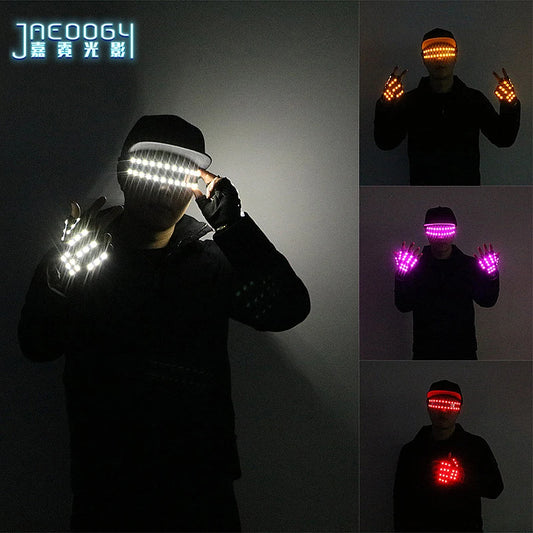 Bright LED Stage Costumes LED Gloves Strobe Luminous Glasses Laser Stage Props Party Supplies