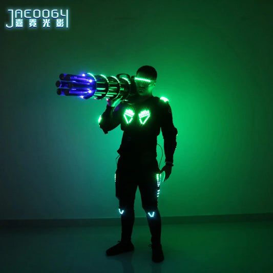 LED Luminous Armor Jacket, Glowing Costumes, Dancing Performance Clothes, DJ Stage Wear, New