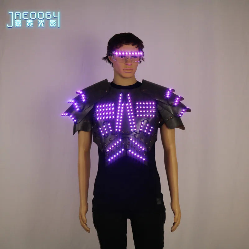 COSPLAY-Luminous LED Clothing, Fluorescent Glasses, Stage Show Armor, Night Show, Party Atmosphere Props