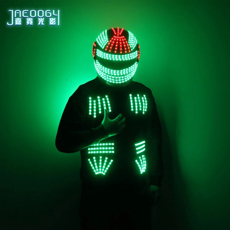 LED Color Luminous Vest, Costume, Night Party, DJ Fluorescent Strobe, Helmet Suitable for Bar Performance, Lighting Props