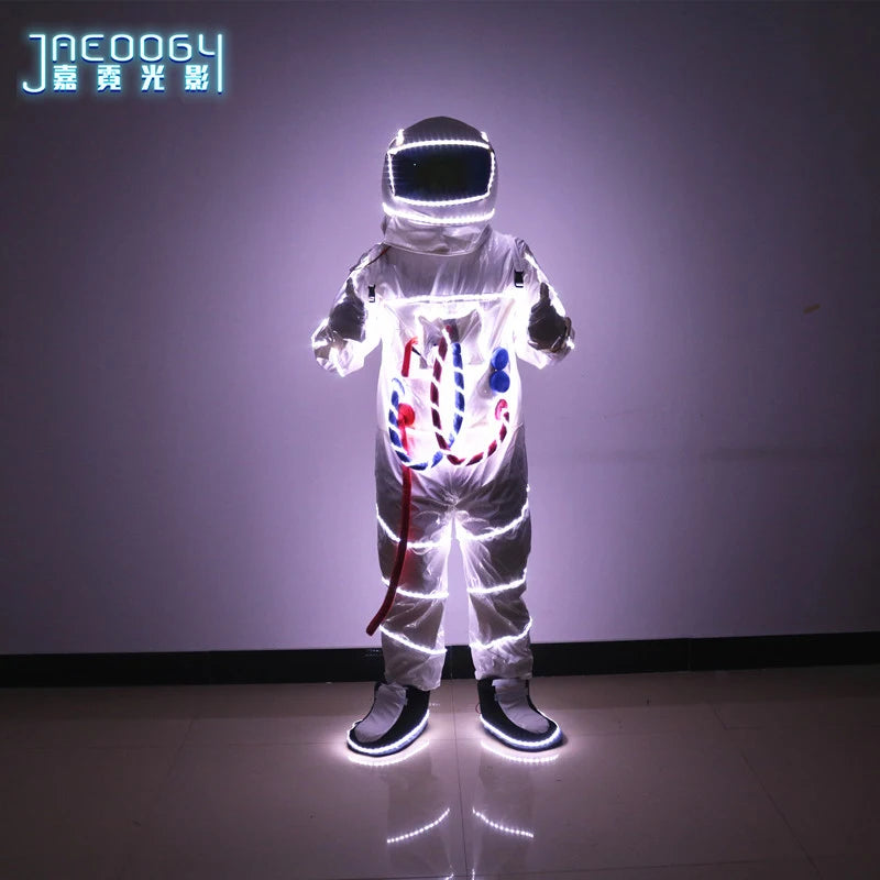 LED Space Astronaut Costume, Nightclub Stage Performance, Lighted Clothes, Halloween Fluorescent Robot Costume