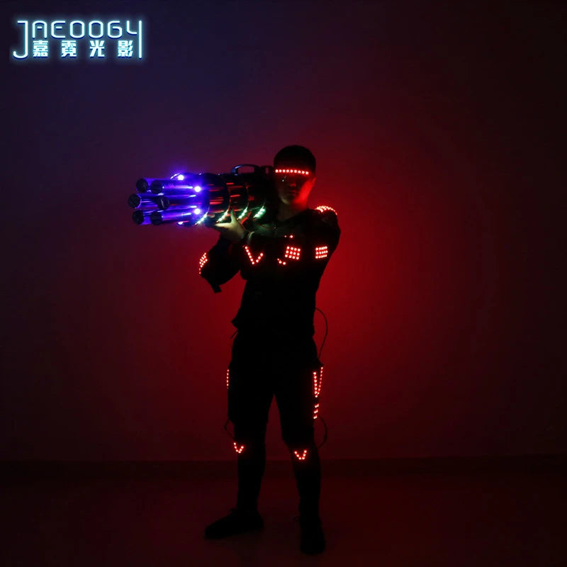 LED Luminous Armor Jacket, Glowing Costumes, Dancing Performance Clothes, DJ Stage Wear, New