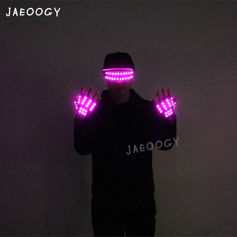 Bright LED Stage Costumes LED Gloves Strobe Luminous Glasses Laser Stage Props Party Supplies