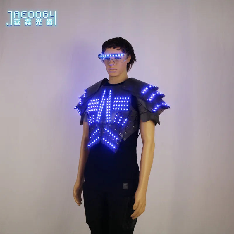 COSPLAY-Luminous LED Clothing, Fluorescent Glasses, Stage Show Armor, Night Show, Party Atmosphere Props