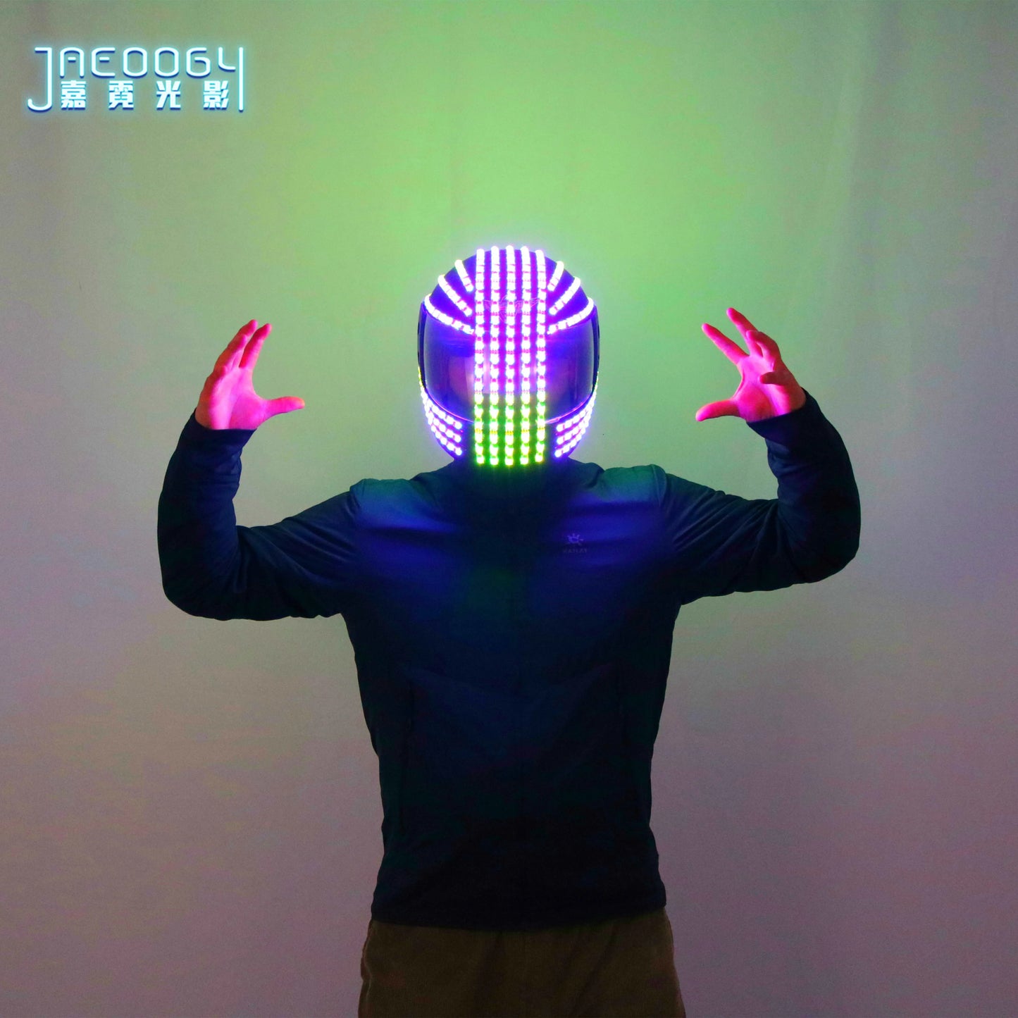 Cyberpunk Luminous LED Helmet, Night Performance, Halloween Party, Fluorescent Props