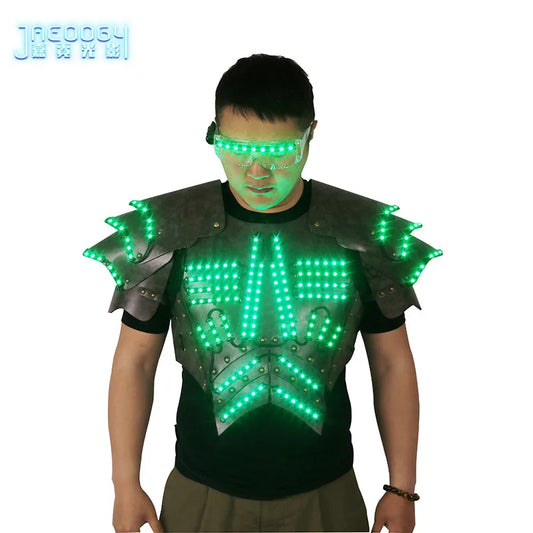 COSPLAY-Luminous LED Clothing, Fluorescent Glasses, Stage Show Armor, Night Show, Party Atmosphere Props