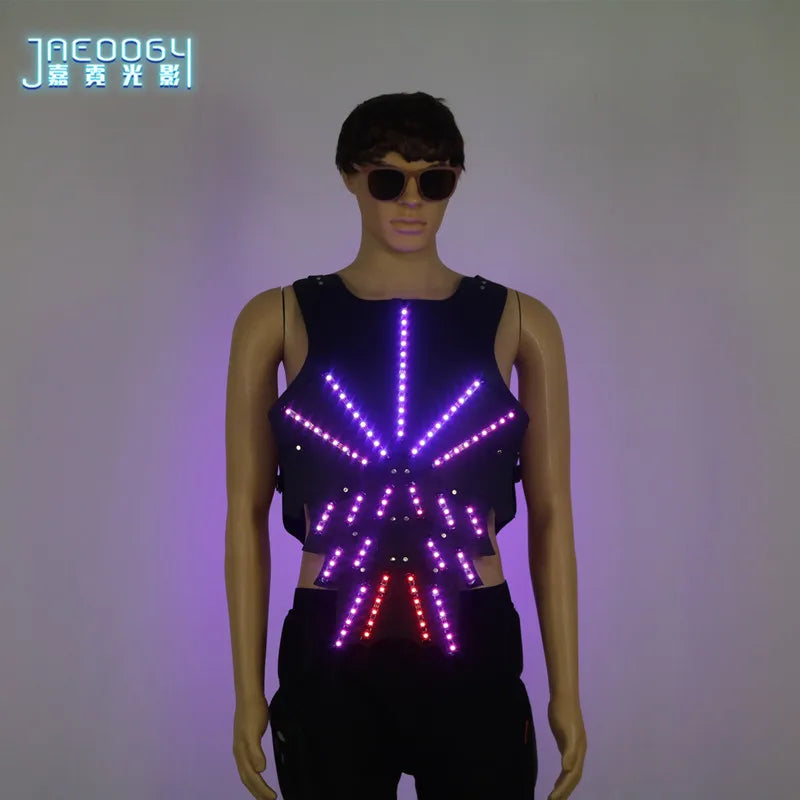 Men's Personality LED Lighting Vests, High Quality, Luminous, Bar, Nightclub, Stage Performance Props