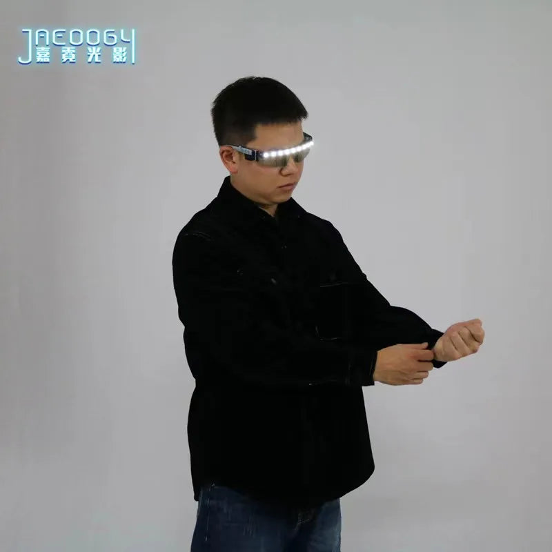 Stroboscopic LED Glasses for Nightclub Performers, Party Dancing, Glowing LED Mask, Rave Glasses