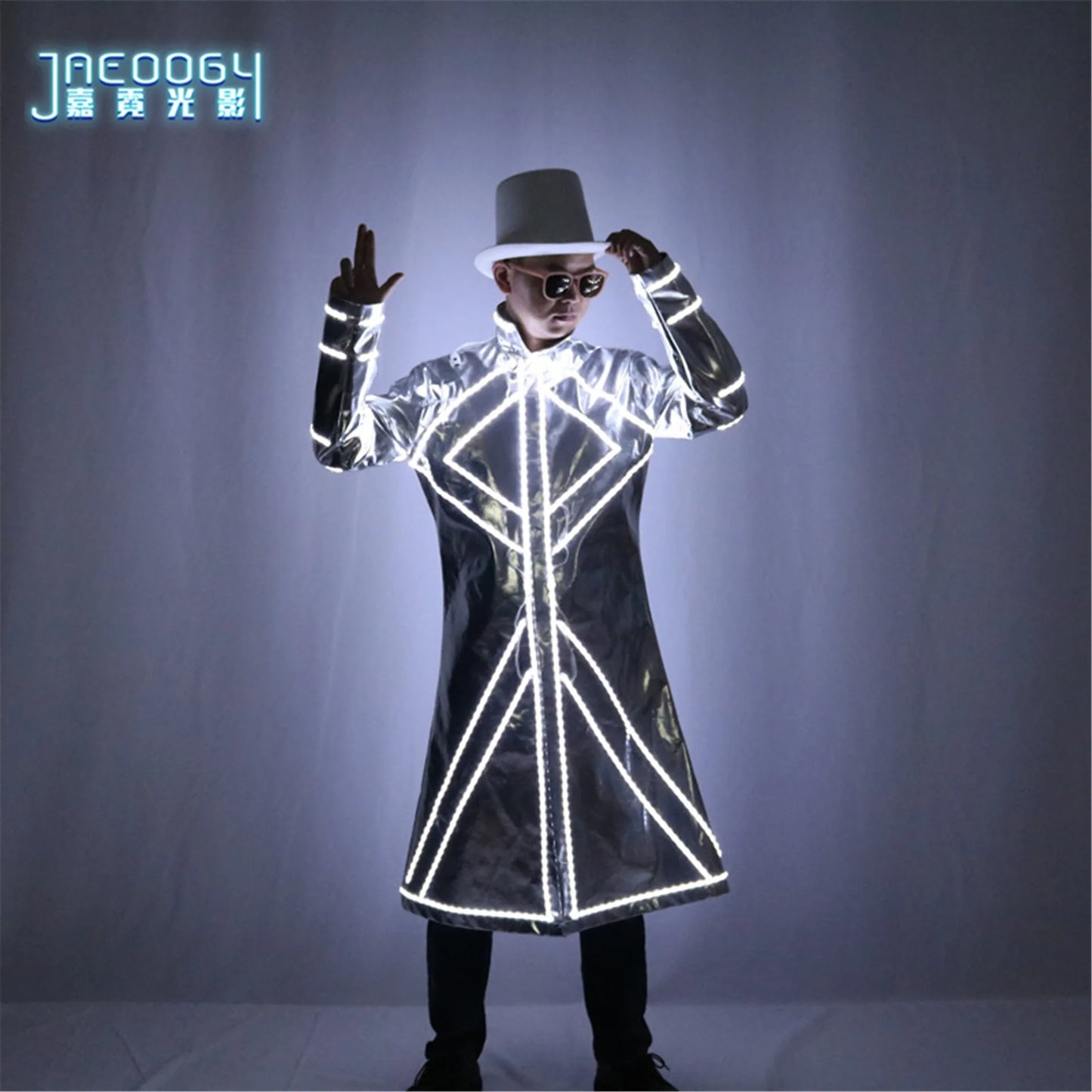 Men's LED Luminous Clothing, Stage Performance, Night Show, DJ Party Jacket, Atmosphere Props