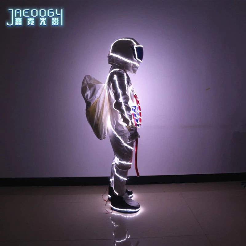 LED Space Astronaut Costume, Nightclub Stage Performance, Lighted Clothes, Halloween Fluorescent Robot Costume