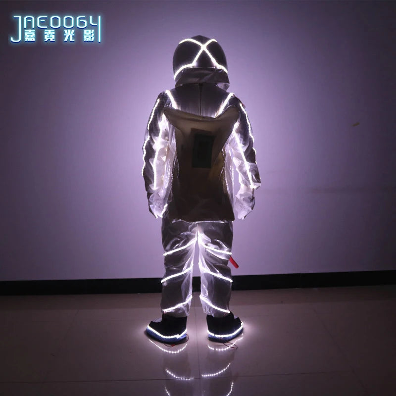 LED Space Astronaut Costume, Nightclub Stage Performance, Lighted Clothes, Halloween Fluorescent Robot Costume