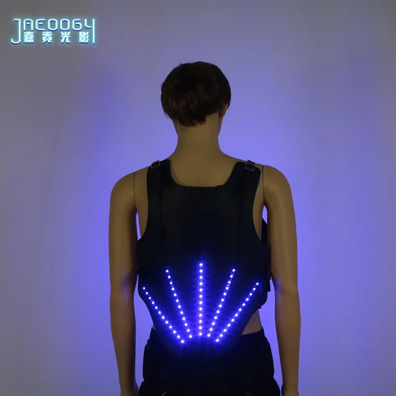 Men's Personality LED Lighting Vests, High Quality, Luminous, Bar, Nightclub, Stage Performance Props