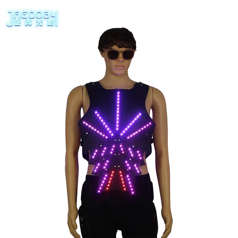 Men's Personality LED Lighting Vests, High Quality, Luminous, Bar, Nightclub, Stage Performance Props