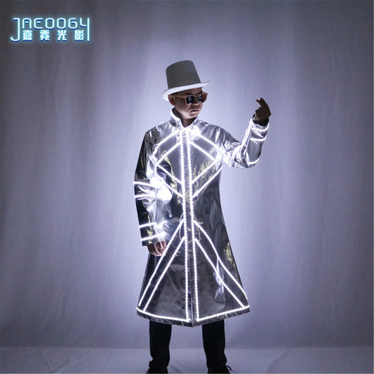 Men's LED Luminous Clothing, Stage Performance, Night Show, DJ Party Jacket, Atmosphere Props