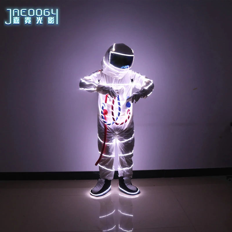 LED Space Astronaut Costume, Nightclub Stage Performance, Lighted Clothes, Halloween Fluorescent Robot Costume